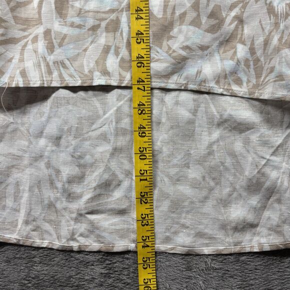 Catherines Linen Maxi Dress Lagenlook Tank Sleeveless Tan Tropical Print 4X E133 - Picture 5 of 7